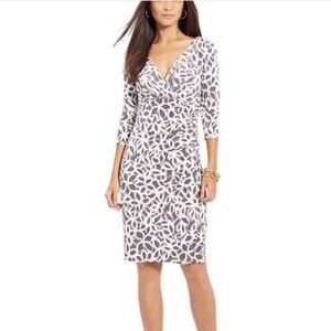Lauren Ralph‎ Lauren grey & white wrap dress 8